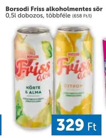 PRIVÁT Borsodi Friss alkoholmentes sör 0.5l ajánlat