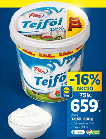 Lidl PILOS Tejföl, 800 g ajánlat