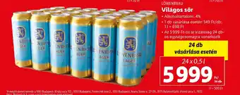 Lidl LÖWENBRAU Világos sör 24x0,5l ajánlat