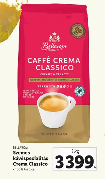 Lidl BELLAROM Szemes kávéspecialitás Crema Classico 1kg ajánlat
