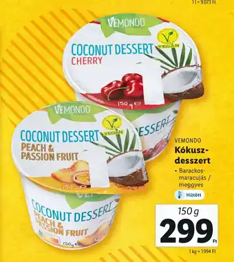 Lidl VEMONDO Kókusz- desszert 150g ajánlat