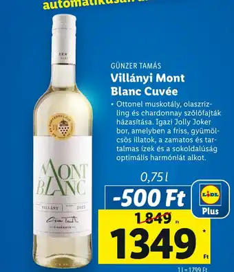 GÜNZER TAMÁS Villányi Mont Blanc Cuvée 0,75l