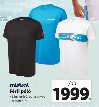 Lidl mistral Férfi póló Lágy esésű, puha anyag Méret: S-XL ajánlat