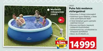 Lidl CRIVIT Puha falú medence vízforgatóval Méret: kb. Ø 240x63 cm ajánlat