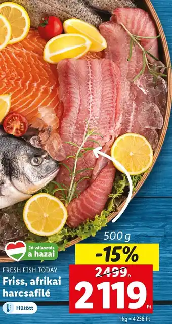 Lidl FRESH FISH TODAY Friss, afrikai harcsafilé 500g ajánlat