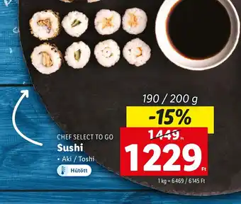 Lidl CHEF SELECT TO GO Sushi 190/200g ajánlat