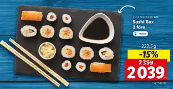 Lidl CHEF SELECT TO GO Sushi Box 2 före 323.5g ajánlat