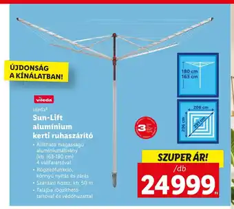 ViledaⓇ Sun-Lift alumínium kerti ruhaszárító