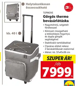 TOPMOVE Görgős thermo bevásárlótáska