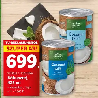Lidl VITASIA / FRESHONA Kókusztej, 425 ml ajánlat