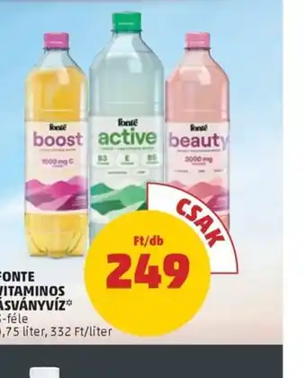 PENNY FONTE VITAMINOS ÁSVÁNYVÍZ 0.75l ajánlat