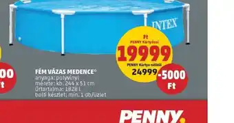 PENNY FÉM VÁZAS MEDENCE mérete: kb. 244 x 51 cm ajánlat