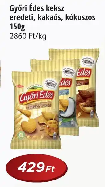 Real Győri Édes keksz eredeti, kakaós, kókuszos 150g ajánlat
