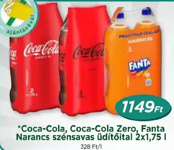Coca-Cola, Coca-Cola Zero, Fanta Narancs szénsavas üdítőital 2x1,75l
