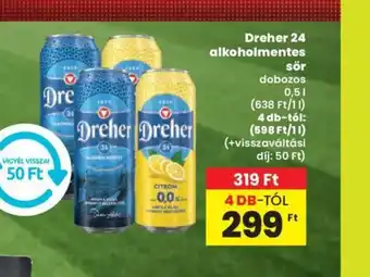 Spar Dreher 24 alkoholmentes sör 0,5l ajánlat