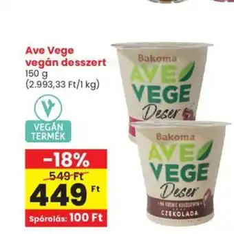 Spar Ave Vege vegán desszert 150g ajánlat