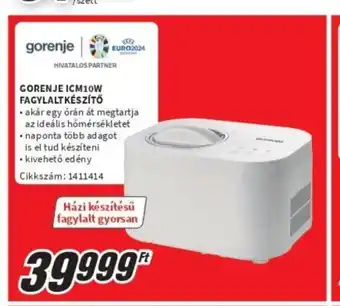 MediaMarkt GORENJE ICM10W FAGYLALT KÉSZÍTŐ ajánlat