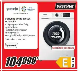 MediaMarkt GORENJE WNHVB60SES MOSÓGÉP ajánlat