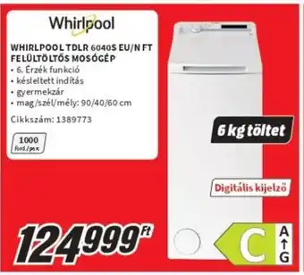 MediaMarkt WHIRLPOOL TDLR 6040S EU/N FT FELÜLTÖLTŐS MOSÓGÉP ajánlat