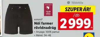 Lidl EsmaraⓇ Női farmer rövidnadrág ajánlat