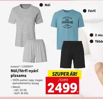 Lidl EsmaraⓇ/LIVERGYⓇ Női/férfi nyári pizsama ajánlat