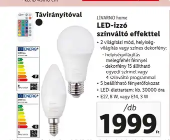 Lidl LIVARNO Home LED-izzó színváltó effekttel ajánlat