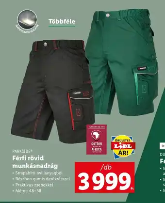 Lidl PARKSIDE® Férfi rövid munkásnadrág ajánlat