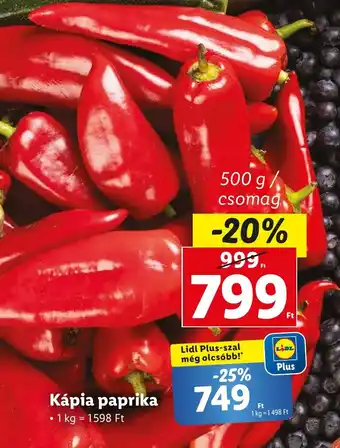 Lidl Kápia paprika 500g ajánlat