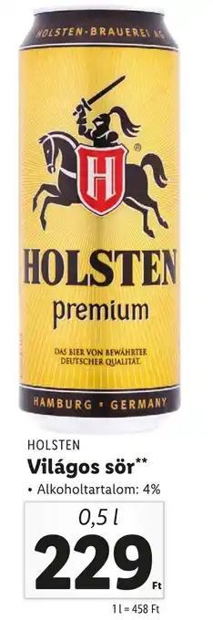 Lidl HOLSTEN Világos sör 0.5l ajánlat