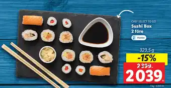 Lidl CHEF SELECT TO GO Sushi Box 2 före 323.5g ajánlat