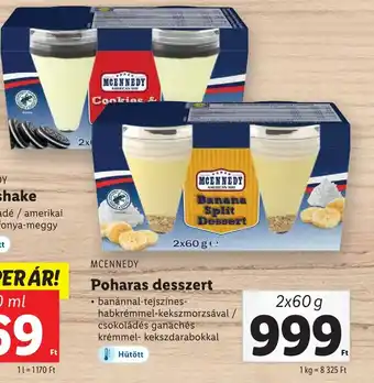 Lidl MCENNEDY Poharas desszert 2x60g ajánlat