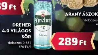 Príma DREHER 4.0 VILÁGOS SÖR 0.33l ajánlat
