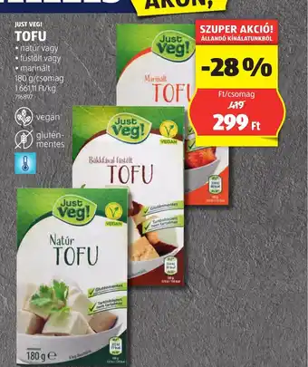 ALDI JUST VEG! TOFU 180g ajánlat