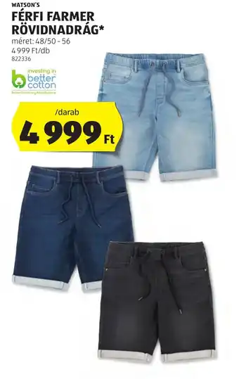 ALDI WATSON'S FÉRFI FARMER RÖVIDNADRÁG 1db ajánlat