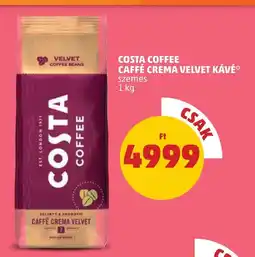 PENNY COSTA COFFEE CAFFÉ CREMA VELVET KÁVÉ 1kg ajánlat