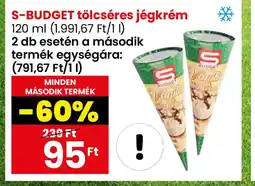 Interspar S-BUDGET tölcséres jégkrém 120 ml ajánlat