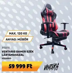 VENTARIS GAMER SZÉK LÁBTÁMASSZAL
