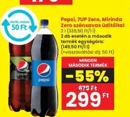 Pepsi, 7UP Zero, Mirinda Zero szénsavas üdítőital 2l