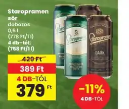 Spar Staropramen sör 0,5l ajánlat