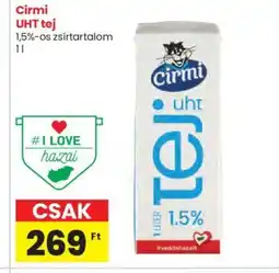 Spar Cirmi UHT tej 1l ajánlat