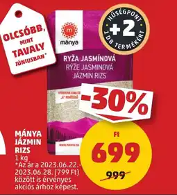 PENNY MÁNYA JÁZMIN RIZS 1 kg ajánlat