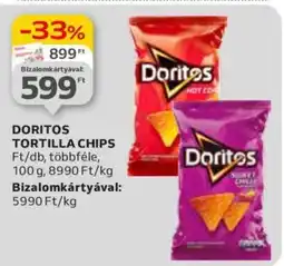 Auchan DORITOS TORTILLA CHIPS Ft/db, többféle, 100 g ajánlat