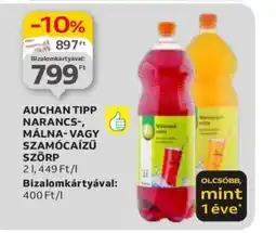 Auchan AUCHAN TIPP NARANCS-, MÁLNA-VAGY SZAMÓCAÍZŰ SZÖRP 2l ajánlat