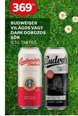 Auchan BUDWEISER VILÁGOS VAGY DARK DOBOZOS SÖR 0,5l ajánlat