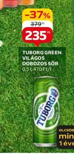 TUBORG GREEN VILÁGOS DOBOZOS SÖR 0,5 l