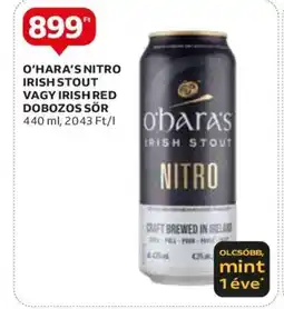 O'HARA'S NITRO IRISH STOUT VAGY IRISH RED DOBOZOS SÖR 440 ml