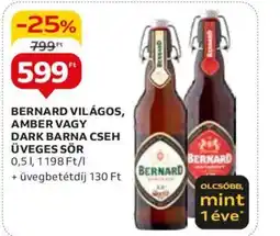 Auchan BERNARD VILÁGOS, AMBER VAGY DARK BARNA CSEH ÜVEGES SÖR 0,5l ajánlat