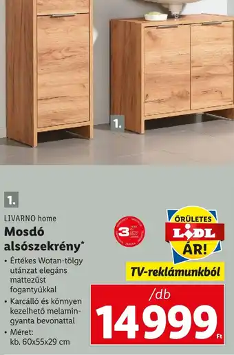 Lidl LIVARNO home Mosdó alsószekrény ajánlat
