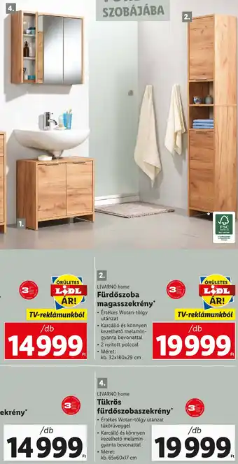 Lidl LIVARNO home Tükrös fürdőszobaszekrény ajánlat