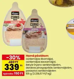 Spar Hamé pástétom 105g ajánlat